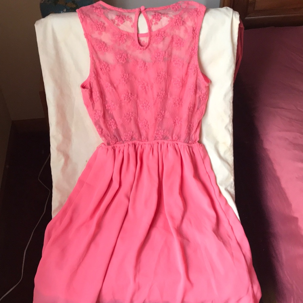 A bright pink summer dress (This is the back)